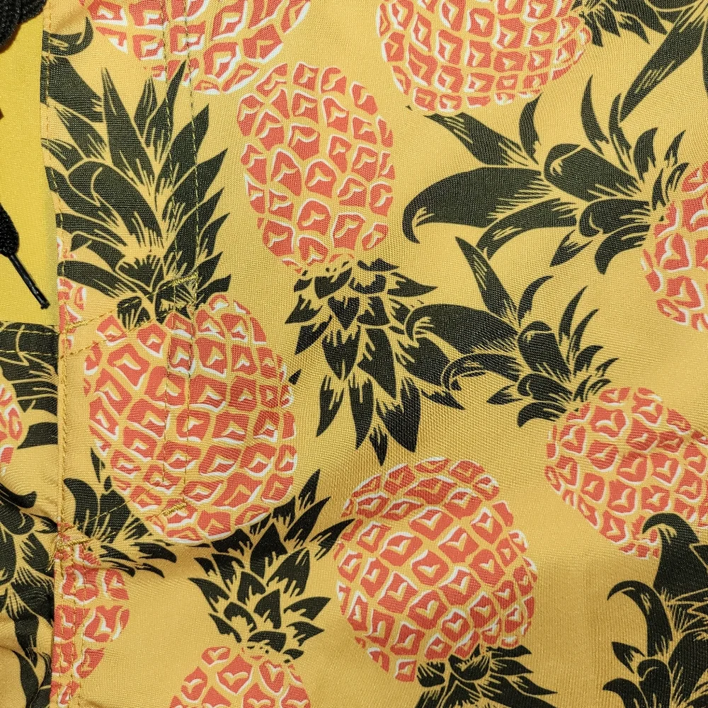 REEF Mens Carson Pineapple 4-Way Stretch 20" Board Shorts Gold 38 New - Picture 2 of 7